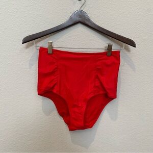 Aerie Red High Waisted Full Coverage Bikini Bottoms Size M